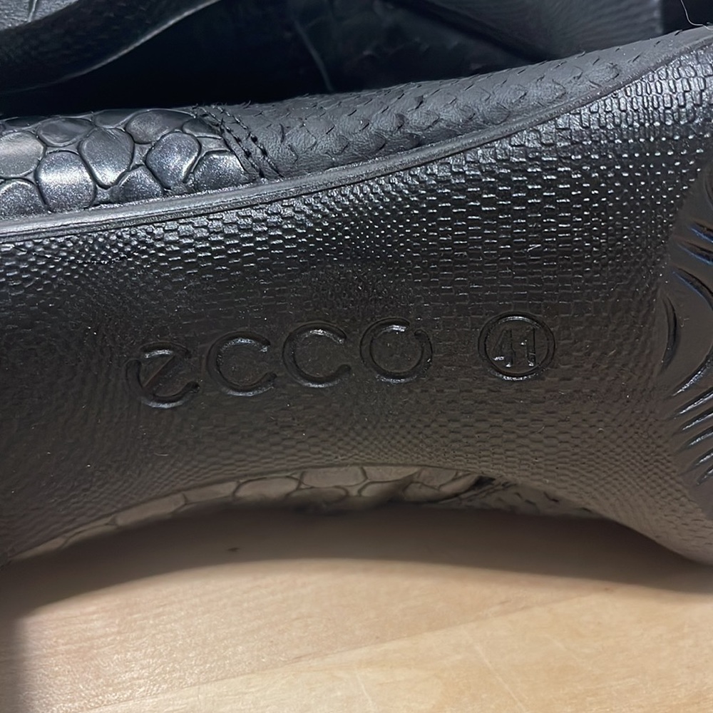 Ecco Scultpured 45 Black Buffed Silver Ankle Booties Sz 41(10-10.5) NEW IN BOX - Picture 6 of 10